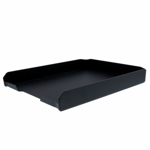 Goods IQ Konnect Stackable Letter Tray - Black Perspective: front