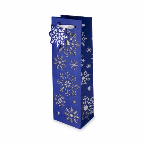 Cakewalk Diecut Snowflake Single-Bottle Wine Bag Perspective: front