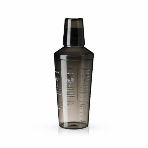 Smoke-Colored Plastic Cocktail Shaker with Recipes by True Perspective: front