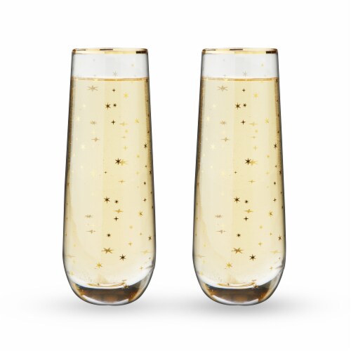 Starlight Stemless Champagne Flute Set by Twine®Starlight St Perspective: front
