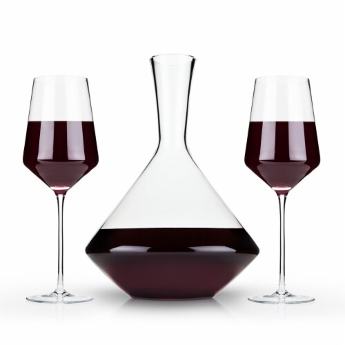 3-Piece Angled Crystal Bordeaux Set by Viski® Perspective: front