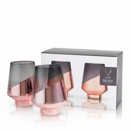 Dipped Crystal Stemless Wine Glasses by Viski® Perspective: front