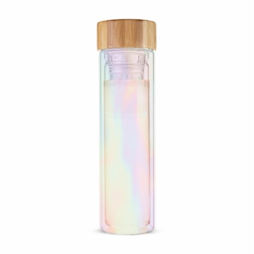 Pinky Up Blair Glass Travel Infuser Mug - Iridescent Perspective: front