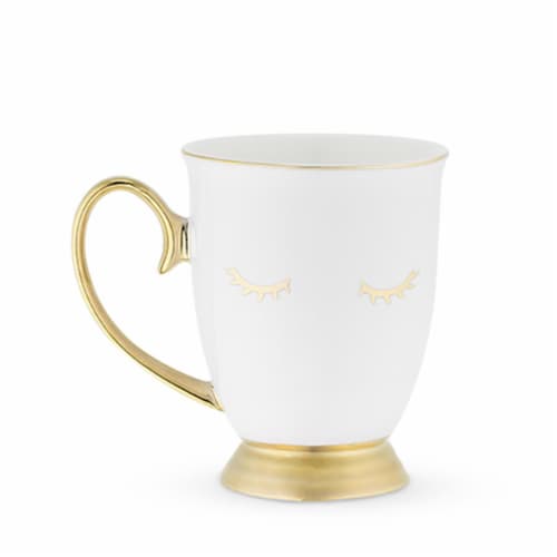 Pinky Up Holly Eyelash Mug - White Perspective: front