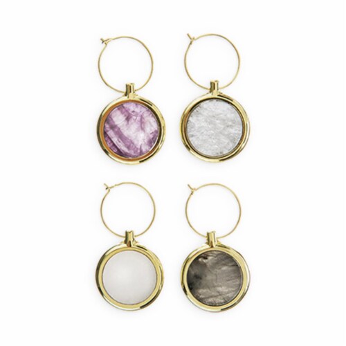 Agate Wine Charm Set by Twine® Perspective: front