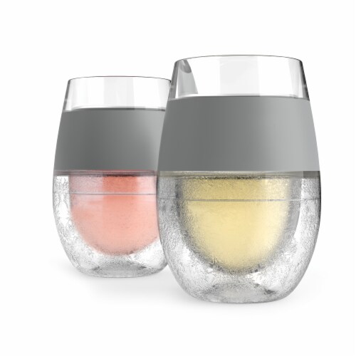 True Fabrications Wine Freeze Cooling Cup Grey Perspective: front