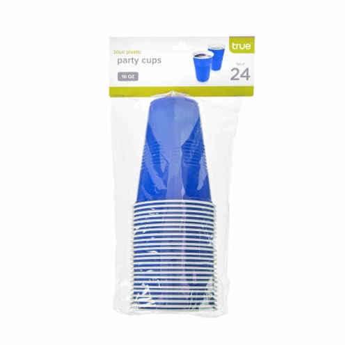True® 16 Ounce Blue Plastic Party Cups Perspective: front