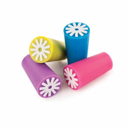 True 3118 bulk Starburst - Silicone Bottle Stoppers, Multi Color Perspective: front