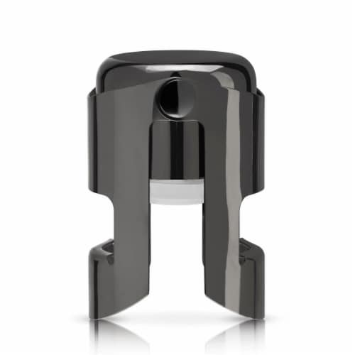 Viski Warren Gunmetal Champagne Stopper - Black Perspective: front