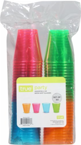 True Party® Assorted Neon Shot Glasses Perspective: front