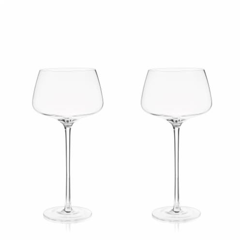 Viski Angled Crystal Amaro Spritz Glass Set Perspective: front