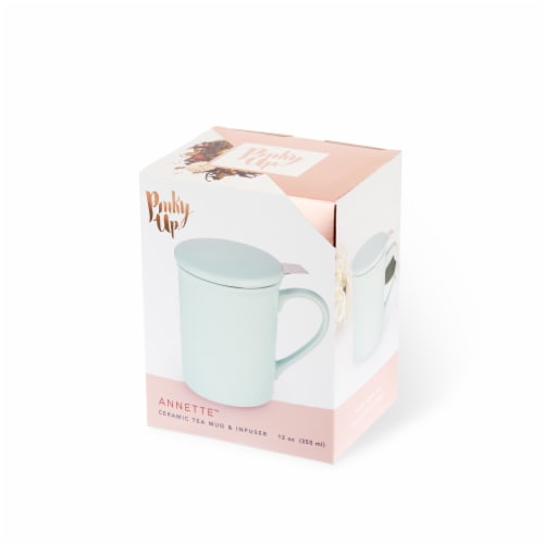 Pinky Up® Annette Souk Ceramic Tea Mug & Infuser - Mint Perspective: front