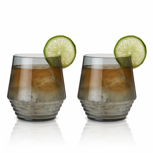 Viski 9568 Smoke Deco Cocktail Glasses - Set of 2 Perspective: front