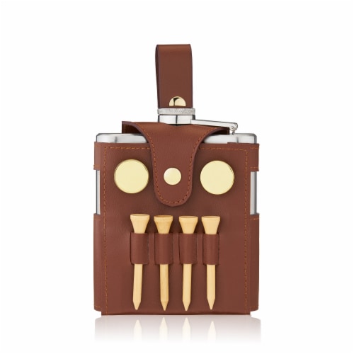 Golfer's Flask and Accessory Set by True Perspective: front