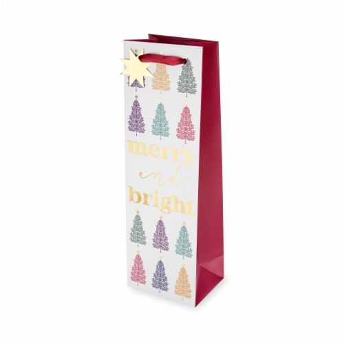 Merry & Bright Single-Bottle Wine Bag Perspective: front