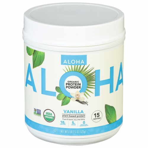 Aloha Organic Vanilla Protein Powder Perspective: front