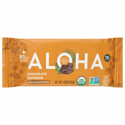 Aloha Chocolate Espresso Protein Bar Perspective: front