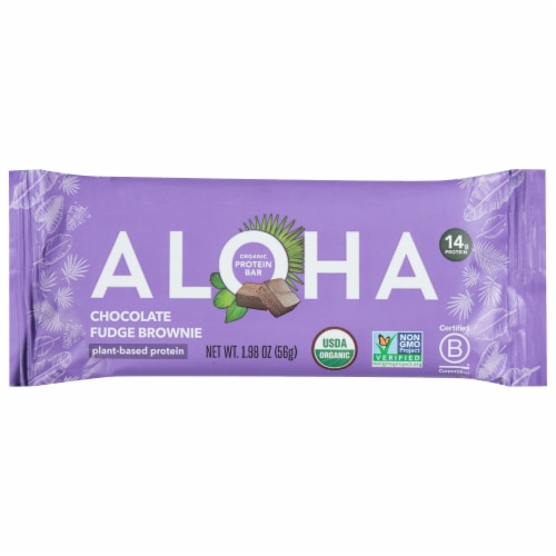 Aloha Chocolate Fudge Brownie Protein Bars Perspective: front