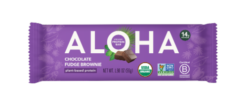 Aloha Chocolate Fudge Brownie Protein Bars Perspective: front