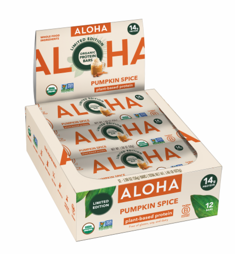 ALOHA Pumpkin Spice Protein Bar Pack Perspective: front