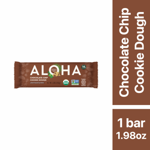 Aloha Chocolate Chip Cookie Dough Protein Bars Perspective: front