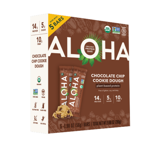 Aloha Chocolate Chip Cookie Dough Protein Bars Perspective: front