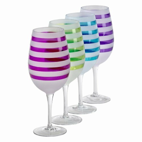 Creative Gifts International 20 oz Banda Goblets Assorted 4 Colors - Pack of 8 Perspective: front