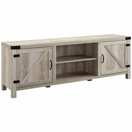 Walker Edison 70 Modern Farmhouse Wood TV Stand in White Oak 1