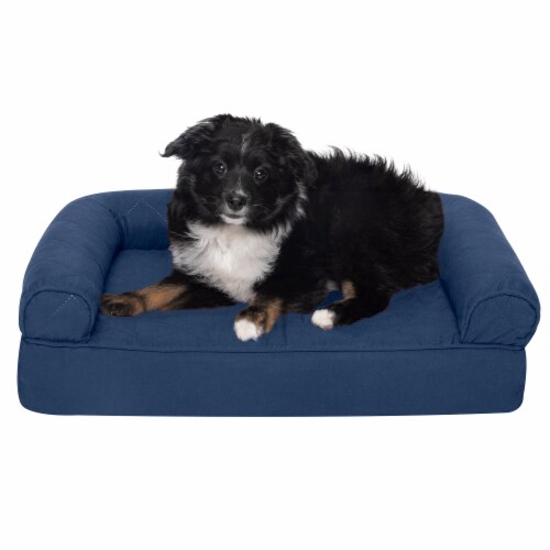 FurHaven Quilted Orthopedic Sofa Dog Bed Small Navy Small Foods Co