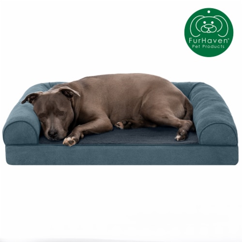 FurHaven Faux Fleece & Chenille Soft Woven Orthopedic Sofa Dog Bed