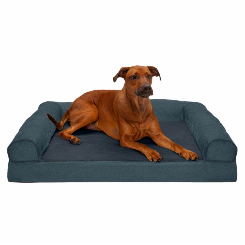 FurHaven Faux Fleece & Chenille Soft Woven Orthopedic Sofa Dog Bed