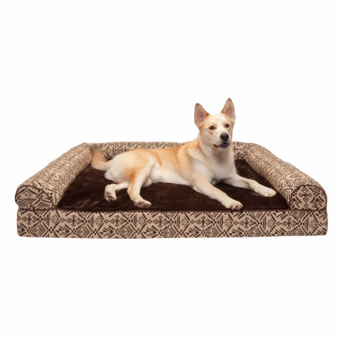 FurHaven Southwest Kilim Memory Sofa Dog BedJumbo Plus, Desert Brown