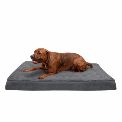 FurHaven Terry Suede Deluxe Cooling Gel Top Pet Bed Jumbo Gray Jumbo Smith s Food and Drug