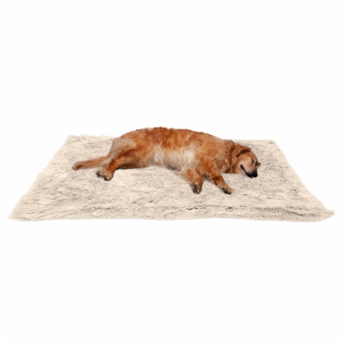 Furhaven long fur velvet waterproof pet blanket taupe extra large