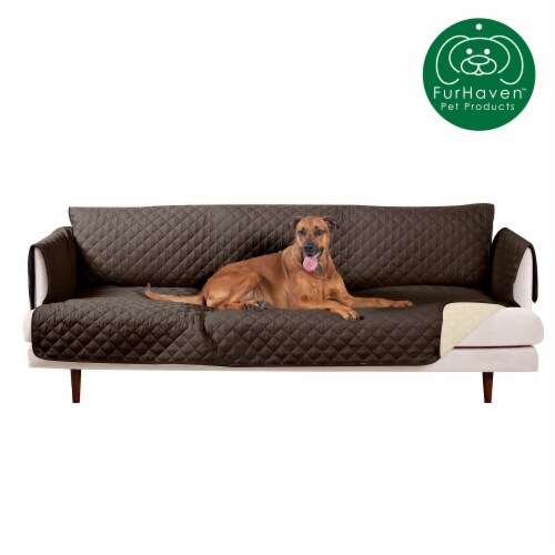 Reversible Extra Large Sofa Protector - Espresso/Clay Perspective: front