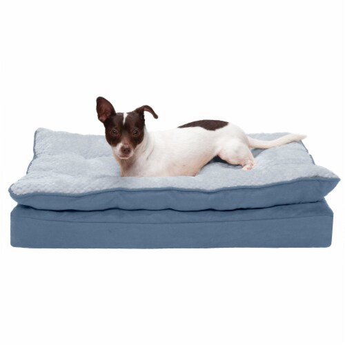 FurHaven Faux Fleece & Chenille Soft Woven Orthopedic Sofa Dog Bed