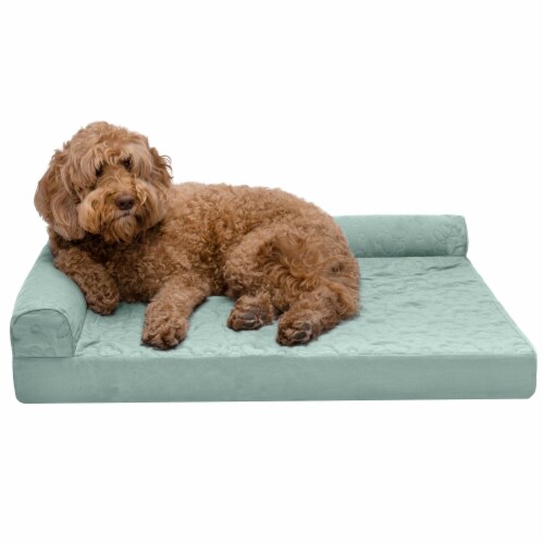 FurHaven Paw Quilted Orthopedic Deluxe L Chaise Dog Bed Large Iceberg Green Large Smith s Food and Drug