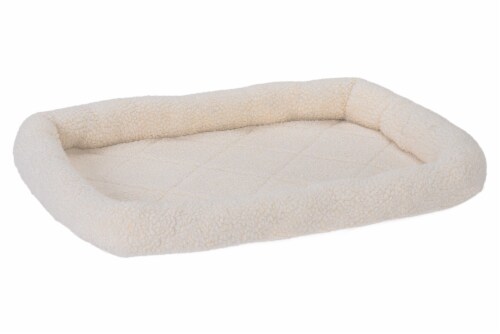 Faux Lambswl Small Crate Cream Bolster Perspective: front