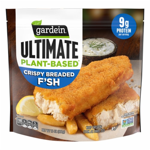 Gardein Ultimate Plant-Based Crispy Breaded Fish Perspective: front