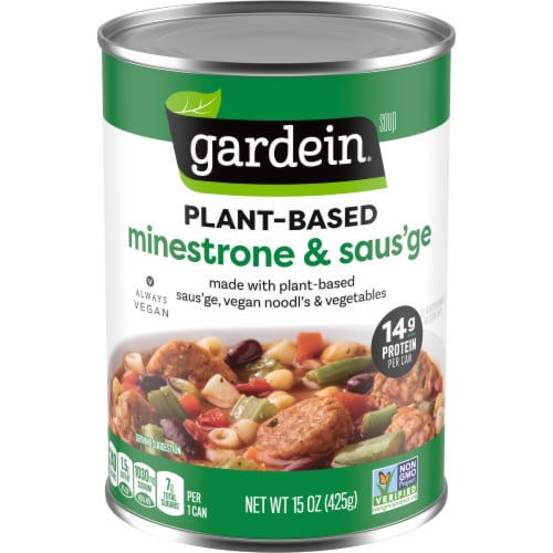 Gardein Plant-Based Saus'ge & Minestrone Vegan Soup Perspective: front