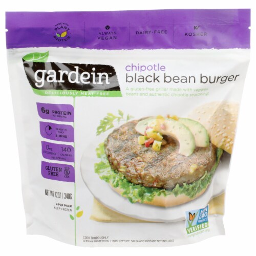 Gardein Chipotle Black Bean Burger Perspective: front