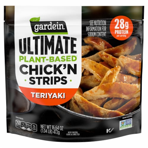 Gardein Ultimate Plant-Based Teriyaki Chick'n Strips Vegan Frozen Food Perspective: front