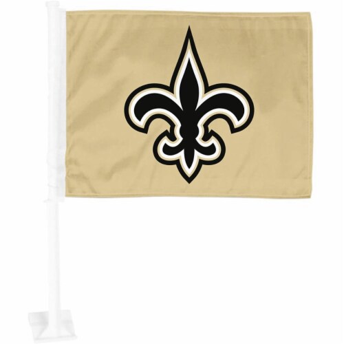 Sports Licensing Solutions NFL New Orleans Saints Car Flag - Gold Perspective: front