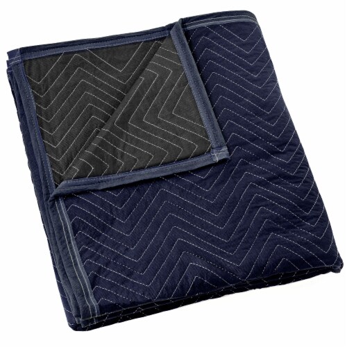 1 Blanket 80 x 72 Moving & Packing Blanket Blue & Black by Sure-Max Perspective: front