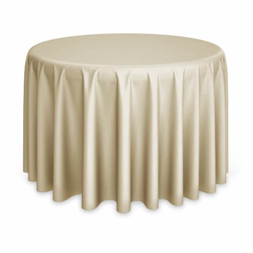 108 Round 10pk Polyester Tablecloths - Beige by Lann's Linens Perspective: front