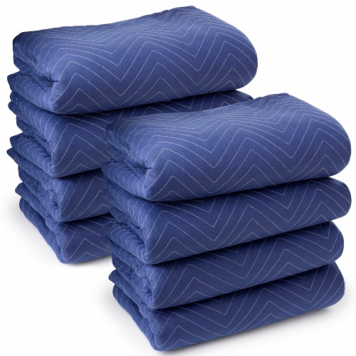 8-Pack, 80 x72  Moving & Packing Blankets - Royal Blue by Sure-Max Perspective: front