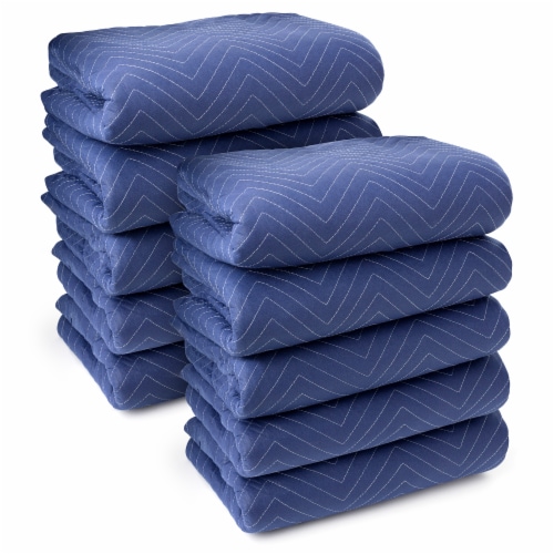 10-Pack, 80 x72  Moving & Packing Blankets - Royal Blue by Sure-Max Perspective: front