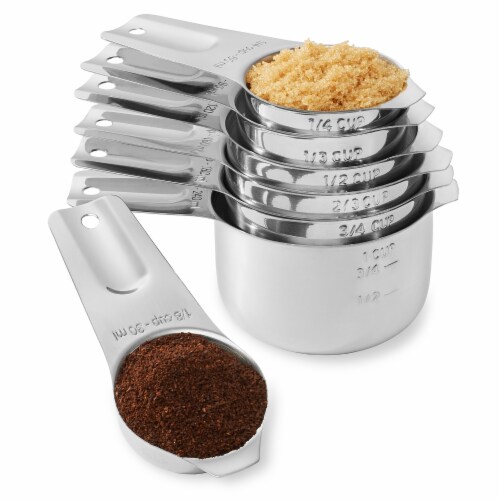 Chef Pomodoro Stainless Steel Measuring Cup Set, Nested and Stackable with  7 Pieces, Sturdy E, 7 - Fred Meyer