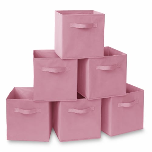 Set of 6) Collapsible Fabric Cubes, 11 Storage Bins - Light Pink, 10.5 x 11  - Harris Teeter