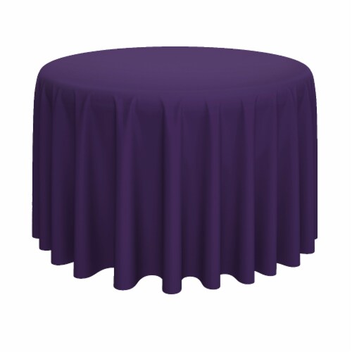 120 Round Polyester Tablecloth - Purple by Lann's Linens Perspective: front
